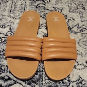 Shade & Shore Brown Women's Slide Sandals